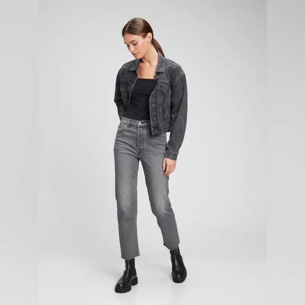 Gap cheeky High-Rise Straight Grey Jeans for Women